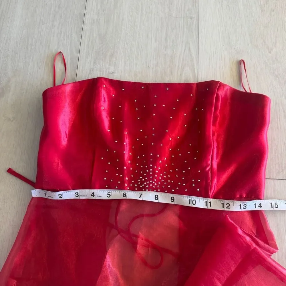 Jessica McClintock Gunne Sax Red Satin 2pc set Prom Formal Holiday Wedding size